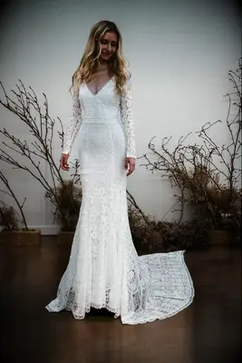Wedding dress from Dreamers & Lovers that can be tried on at home
