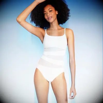 Shade & Shore mesh front bridal swimsuit