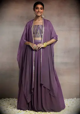 3-piece lehenga set Muslim wedding guest attire