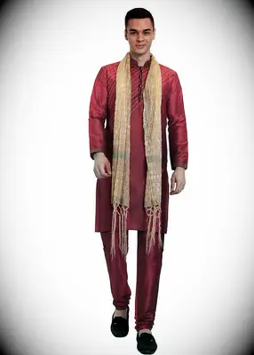 Silk 3-piece kurta set Muslim wedding guest attire