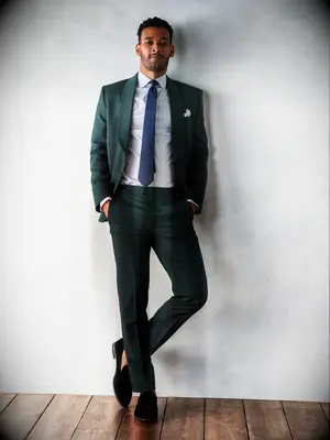 Slim-fit shawl collar tuxedo Muslim wedding guest attire