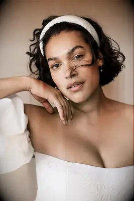 Simple white wedding headband from Anthropologie. 