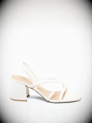 White strappy block heel sandals for beach wedding from Old Navy