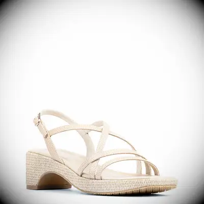 Strappy lizard print sandal for beach wedding from Donald Pliner 