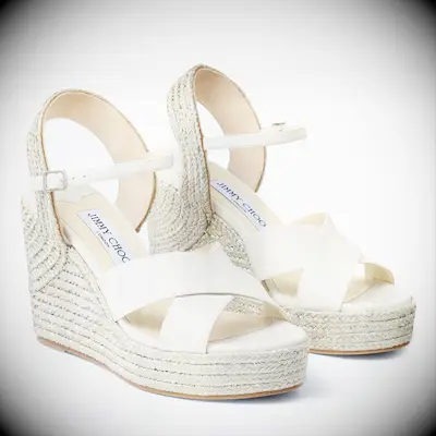Jimmy Choo Dellena 100 wedge heels for beach wedding