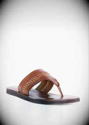 Brown leather mens sandal beach wedding shoe from Paul Stuart