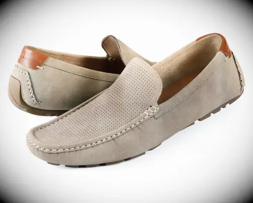 Taupe Tommy Hilfiger loafers for beach wedding from Zappos