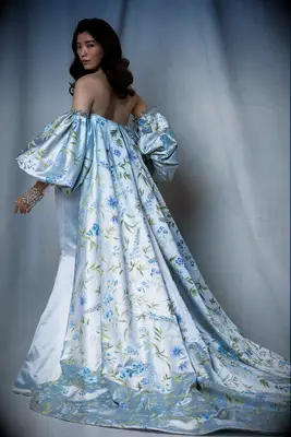 Ines di Santo blue floral gown