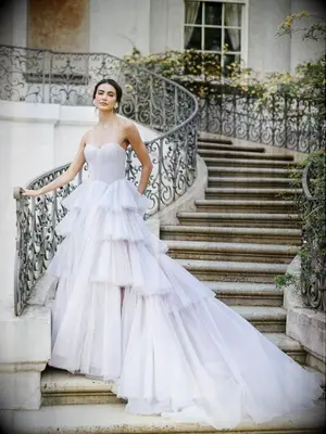 Anne Barge lavender wedding gown