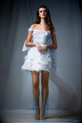 Ines Di Santo mini floral wedding dress
