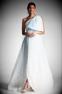 Sachin & Babi blue floral wedding dress