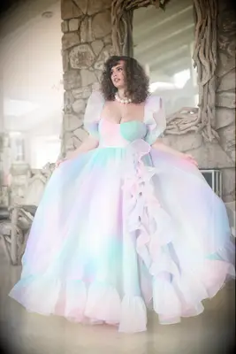Selkie multicoloured wedding gown