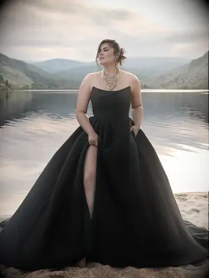 Sottero and Midgley strapless black wedding dress