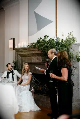 Father of the bride gives a wedding speech. 