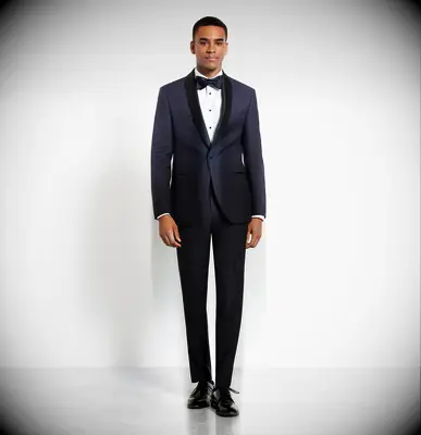 Navy blue tuxedo, suit idea for father of the bride. 