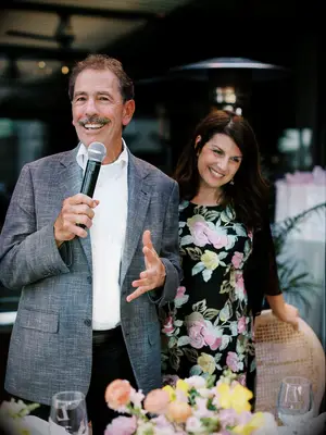Father of the bride gives a wedding speech. 