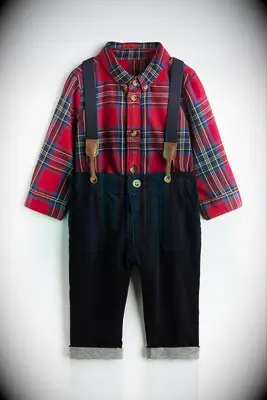 Kids plaid formal ring bearer set