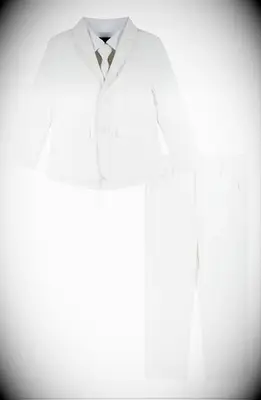 Kids white suit ring bearer set