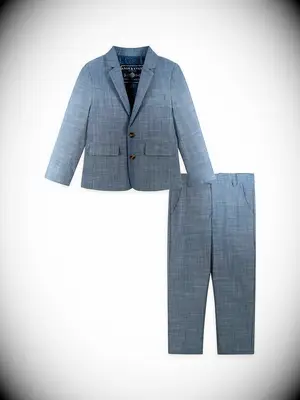 Kids blue ring bearer suit 