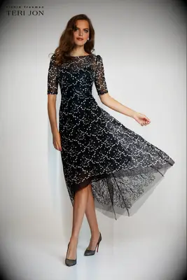 Teri Jon lace high-low mother-of-the-groom dress for outdoor weddings