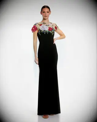 Mac Duggal floral mother-of-the-groom dress for outdoor wedding