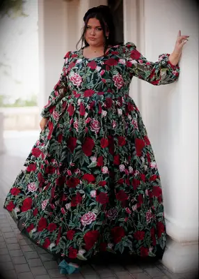 Plus-size floral dress