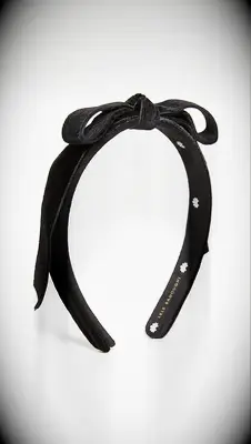 Black velvet bow headband