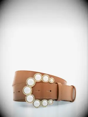 Brown belt with pearl detailing