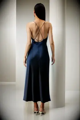 Lilysilk backless silk wedding guest dress