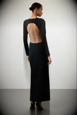 Nicholas Zaire open back wedding guest dress