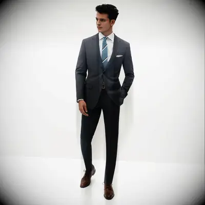Charcoal gray suit for black tie optional dress code from SuitShop