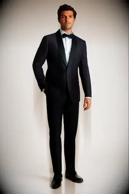 Navy Italian wool tuxedo from Bonobos