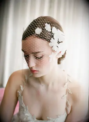 Twigs & Honey floral bandeau birdcage veil