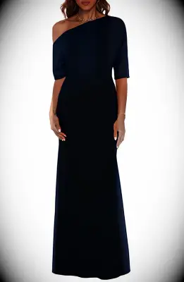Black one shoulder trumpet gown for mother of the bride from Nordstrom