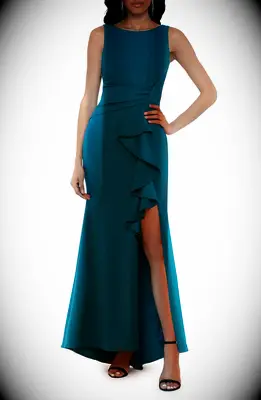 Blue ruffle trumpet gown for mother of the bride from Nordstrom