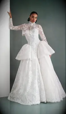 Lace wedding dress topper by Mark Ingram, wedding dress inspo