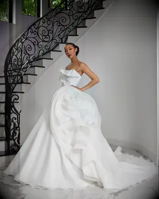 Wedding dress with sculptural elements by Esé Azénabor, 2026 wedding dress inspo