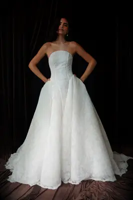 Basque waist wedding dress by Jenny Yoo, 2026 wedding dress trends