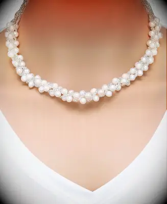 Woven pearl necklace from Macy