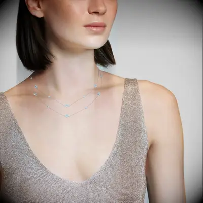 Diamon string quads necklace for strapless wedding dress from Kwiat