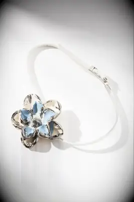 Ceramic flower choker necklace from Anthropologie for strapless wedding dress