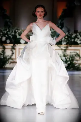 White silk wedding dress, best bow dresses 2024. 