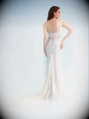 Allure Bridal wedding gown with a bow in the back. 