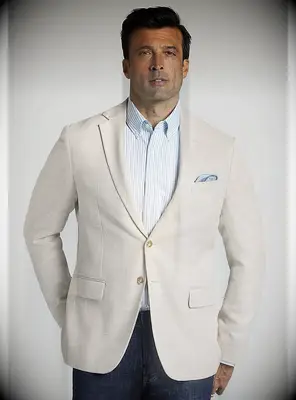 Tan tailored suit jacket