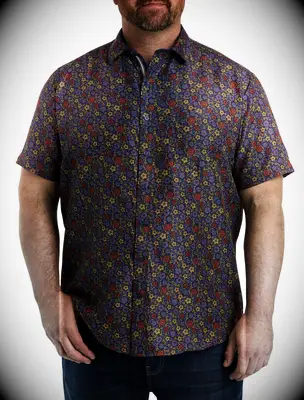 Floral short sleeve button down shirt