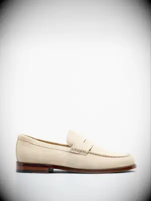 Tan suede loafers