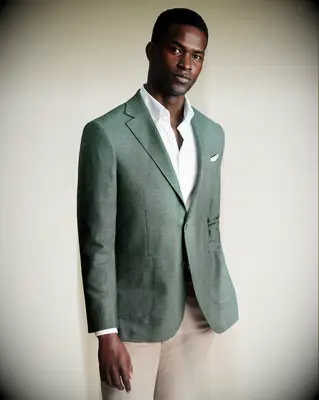 Green wool suit jacket