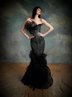 Marchesa Collection strapless Halloween wedding dress