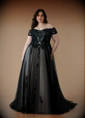 Azazie black Halloween wedding dress