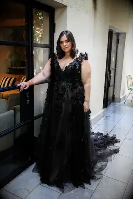 Studio Levana black Halloween wedding dress